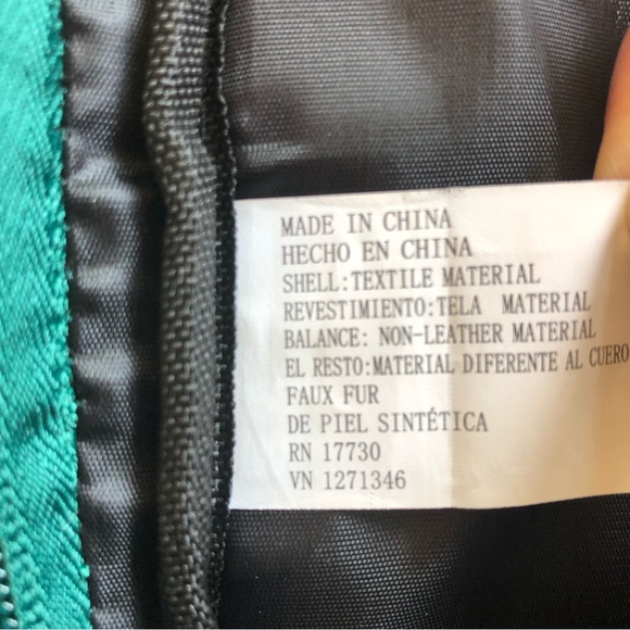 Target quilted green sherpa trimmed mini backpack - Picture 6 of 7